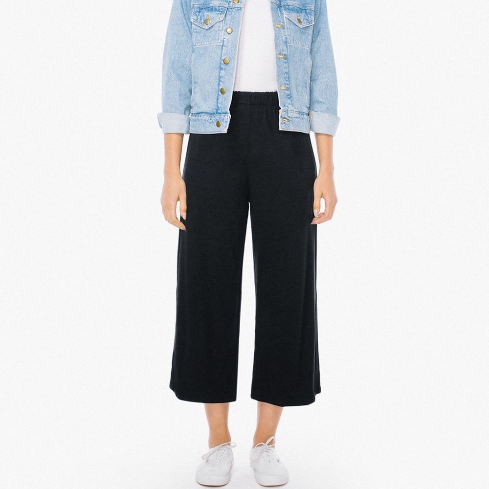 American Apparel Chicago Ponte Pant Wide Leg Black